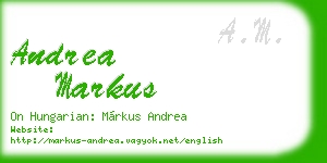 andrea markus business card